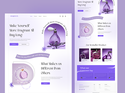 FRAGRANTS - Perfume Brand Website aroma design fragrance fragrancy minimal perfume perfume website personal care purple retro shopping ui uiux ux website website design