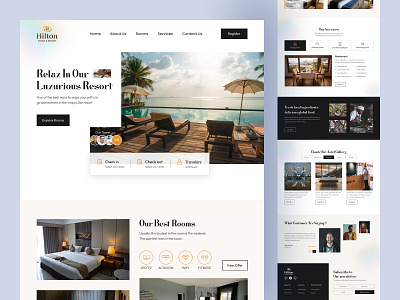 Hotel Resort Website. accomodation booking cabin dribbble2022 holiday home page homestay hotel hotel app hotel cabin landing page luxury minimal reservation resort room booking traveling trip website website design