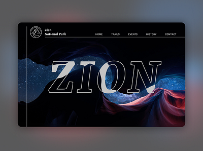 Zion National Park Website UI Design canyon graphic design hiking hikinh illustrator letter fill in national park night time park website ui ui design ux zion zion national park