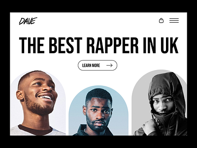 Dave - Website Redesign artist best creative dave design design art designer exploration fun header hero rapper santandave typography ui ux web website