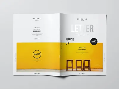 US Letter Brochure Mockups agency bifold booklet brochure brochure mockup brochure template catalog catalogue company corporate gold letter magazine photorealistic portrait presentation realistic simple stamp us letter