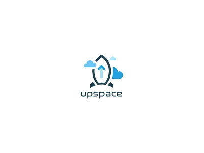 Upspace hosting brand branding clean creative design illustration logo typography vector