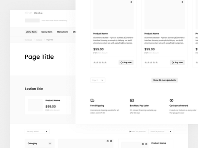 eCommerce - Category - Exploration button buy component ecommerce figma input items layout list picker product products sections select store template theme ui user interface variants