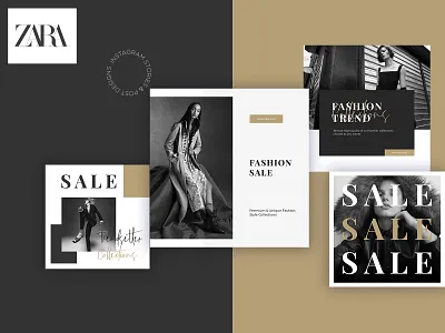 Zara Social Media Ad Design ads banner banner design conceptual design flat graphic design graphics modern post post design rabbixel sale ad sale banner social ad social banner zara