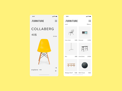 Furniture Store app design furniture interface market mobile popular shop store top ui ux