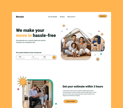 Move in website hero hero landing page move in moving