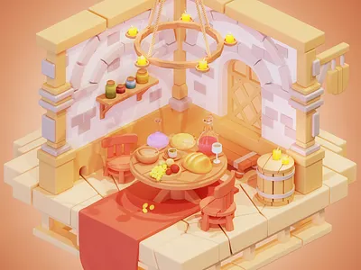SmallHouse artwork blender blender 2.9 blender 3d blender3d house illustration isometric small
