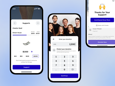 Charity & Donation - Mobile App app design chairity chairity app donation fintech fundraising app fundraising mobile app ios app mobile app mobile app design mobile design mobile interface mobile ui payment app product design promo saas transactions ui ux user interface