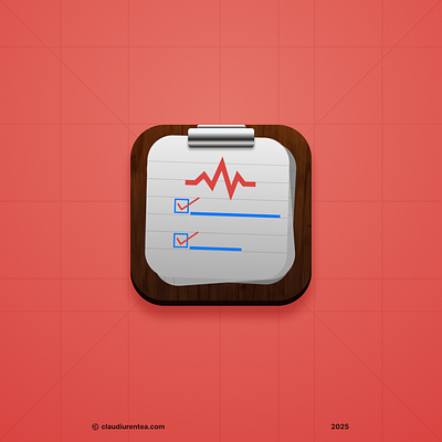 Skeuomorphic Health Report Icon 2d app creative dashboard design digital art figma fitness graphic design health icon illustration indie indieartist ios skeuomorphic ui uiux ux vector