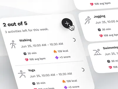 sandow v3: AI Fitness & Nutrition App | Activity/Exercise Card activity card activity history activity list activity ui ai workout app clean coaching app exercise card exercise ui figma ui kit fitness card minimal modern nutrition app orange personalized fitness smart fitness smart workout wellness app workout app
