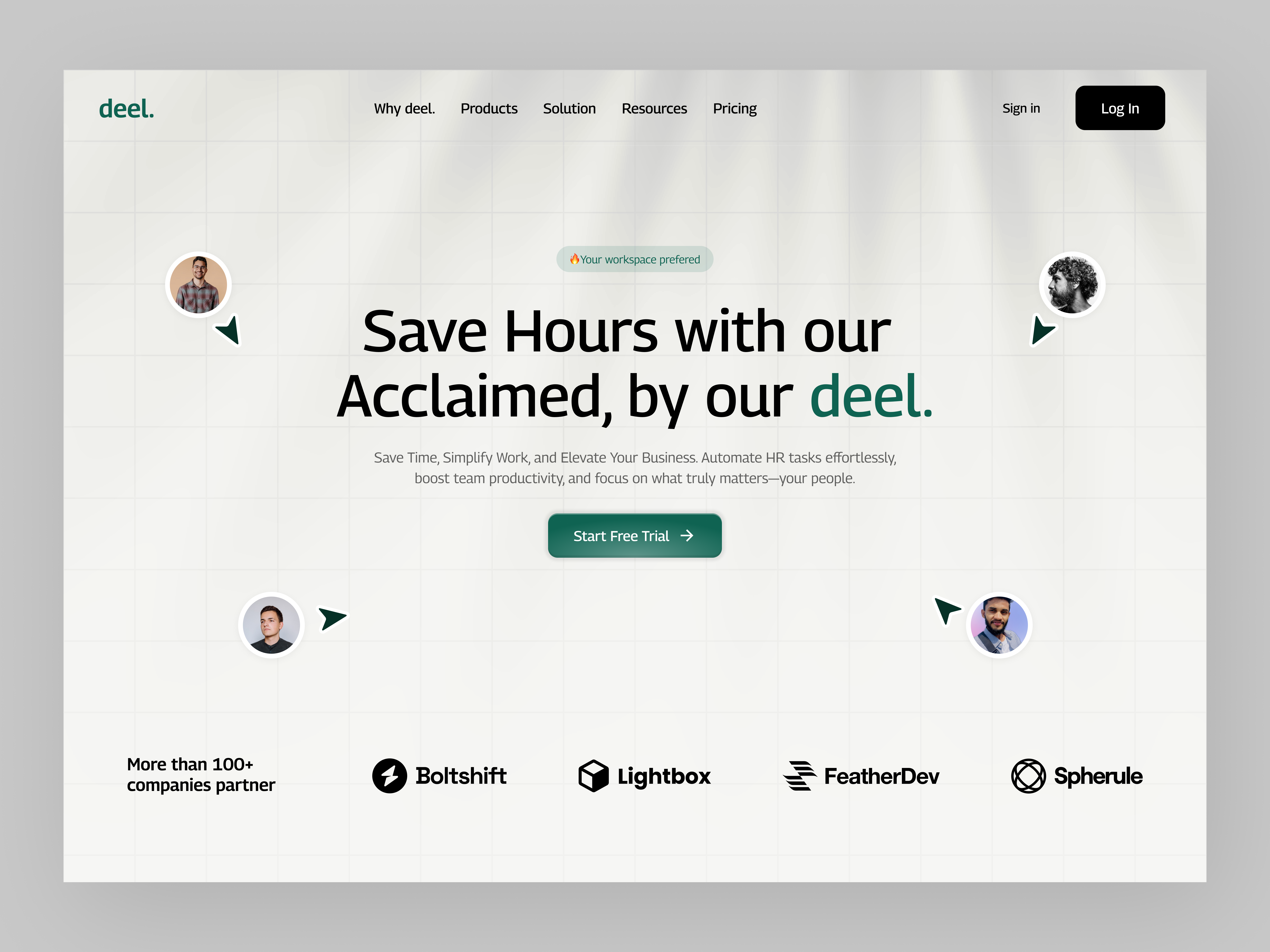 SaaS Landing Page UI - deel. app crm hr software hr tool hr website design hrm integration ios app landing page ui saas saas app design saas landing page saas marketing page saas ui saas web design ui design ui trends web app web design