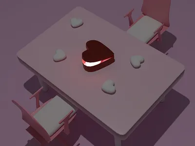 pink area 3d render 3d