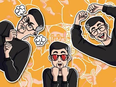 All sorts of emotions in stickers! animation art design digital art graphic design illustration sticker sticker pack telegram
