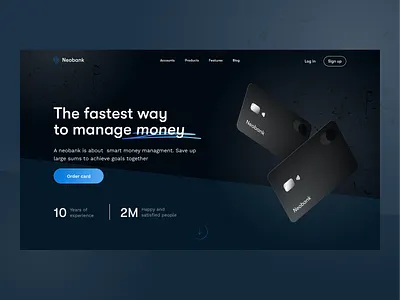Neo-bank Website Heropage bank bank transfer banking website credit card finance fintech landing landing page neobank payments product design web