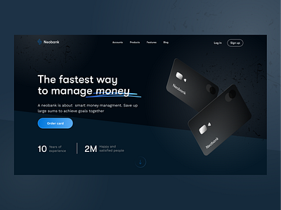 Neo-bank Website Heropage bank bank transfer banking website credit card finance fintech landing landing page neobank payments product design web