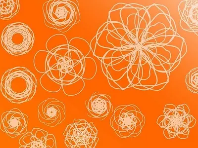 orange design flower green illustraion illustration image vector yellow