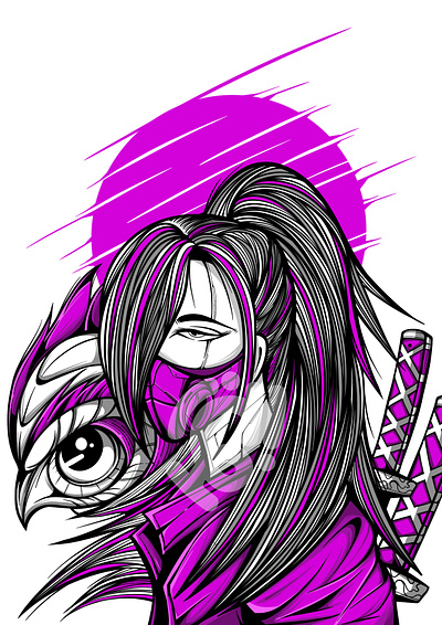 THE NIGHT HUNTER art character collection conceptart design drawing female graphic design illustration modern owl style