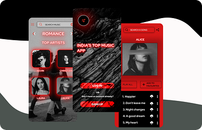 Music app UI app branding design graphic design illustration ui ux