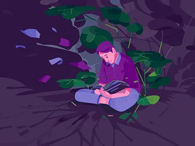 Reading Bible Illustration bible book business design drawing graphic design illustration reading vector