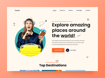 Travel Website Design app design illustration minimal ui ui design uidesign uiux website