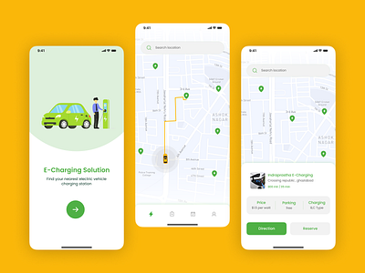 EV-charging station finder (light mode) animation dribble shot light ui mobile application ui ui design