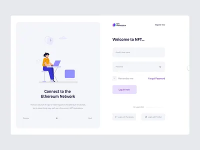 Login Page Design animation design landing log in madbrains nft design page sign in signup typography ui