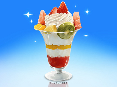 Fruit parfait drawing food fruit illustration parfait procreate