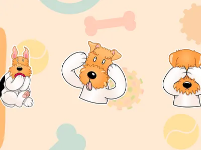 Foxterrier Jack stickers cute dog dogs foxterrier illustration stickers stickers for telegram vector