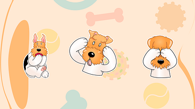 Foxterrier Jack stickers cute dog dogs foxterrier illustration stickers stickers for telegram vector