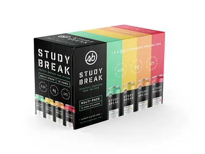 Study Break Multi-Pack alcohol branding cpg design logo packaging seltzer