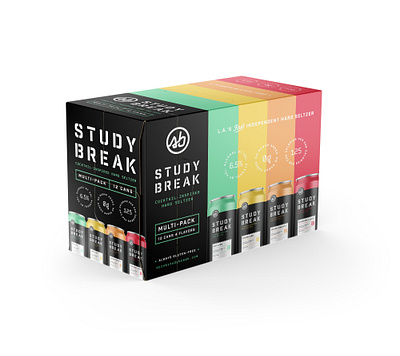 Study Break Multi-Pack alcohol branding cpg design logo packaging seltzer