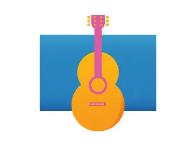 Guitar Illustration 2d character color colorful design drawing graphic design guitar icon illustration music texture vector