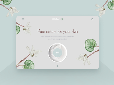 BOTANIX Cream launch blue botanical branding commercial cream design flat flower flowers fun hero illustration landing logo ui ux watercolor webdesign