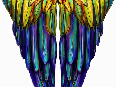 Macaw parrot wings. tropics. branding design graphic design illustration logo typography