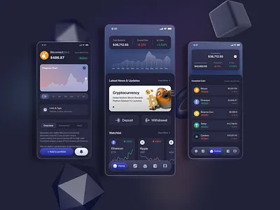 Crypto Trading App bitcoin crypto finance interaction design ui user experience ux wallet