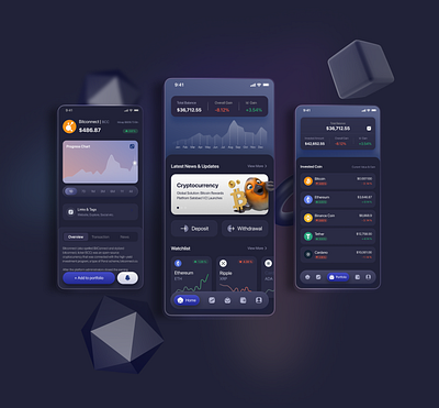 Crypto Trading App bitcoin crypto finance interaction design ui user experience ux wallet