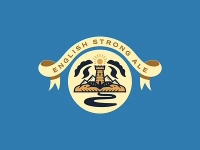 Warfield Traditional Series ale badge beer branding castle english icon illustration pub