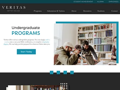 Veritas Baptist College Website Design graphic design ui ux web design