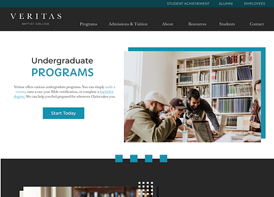 Veritas Baptist College Website Design graphic design ui ux web design