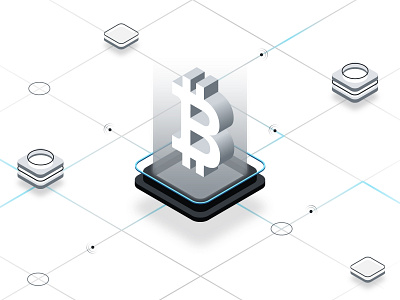 Bitcoin Isometric Illustration blog flat illustration isometric isometry ui vector webdesign