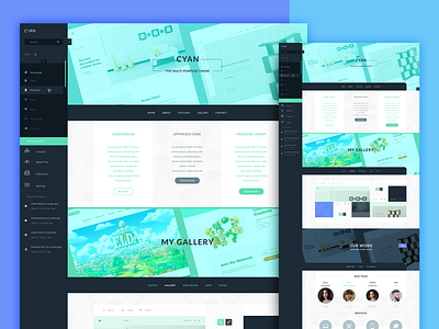 Cyan Revamp - Freebie branding design free logo photoshop psd template theme ui webdesign