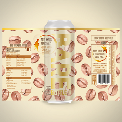 Any Beans Necessary - 2022 Golden Coffee Cream Ale beer beer art brand branding can coffee craft beer design golden graphic design illustration label logo package package design photoshop vector watercolor