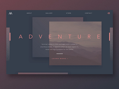 Adventure Site adventure animation design desktop interface landing page mockup principle prototype sketch ui web webdesign