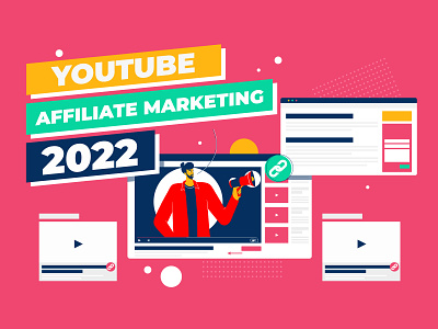 YouTube Marketing Illustration 2d affiliate article design dribbble flat design illustration inspirations marketing shot ui vector youtube