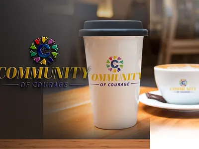 Community of Courage logo with icon branding clean logo colorful logo community logo creative logo gradient logo graphic design graphic designer icon logo illustration logo logo designer logo maker logo mockup logo presentation modern logo negative space logo simple logo wordmark logo