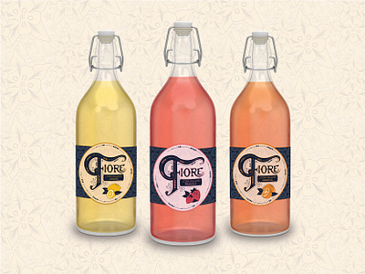 fiore italian soda branding design handlettering illustration label design packaging typography