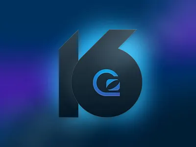 Super Sweet Sixteen 16 anniversary birthday dark blue gosquared logo numbers sixteen