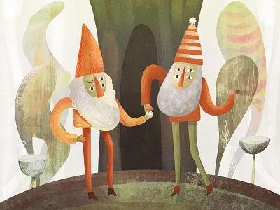 Gnomes old friends character eye gnome illustration kids procreate