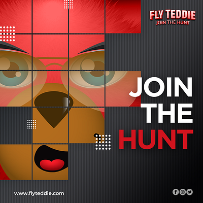 Join The Hunt! darold pinnock design dpcreates fly teddie flyteddie illustration nft nft art pinnock