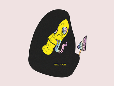 Feel High acid acid alien alien character charecter design coffee creative creative design design feel feel high fuck fuck sleep high ice ice cream illustration monster mood moods